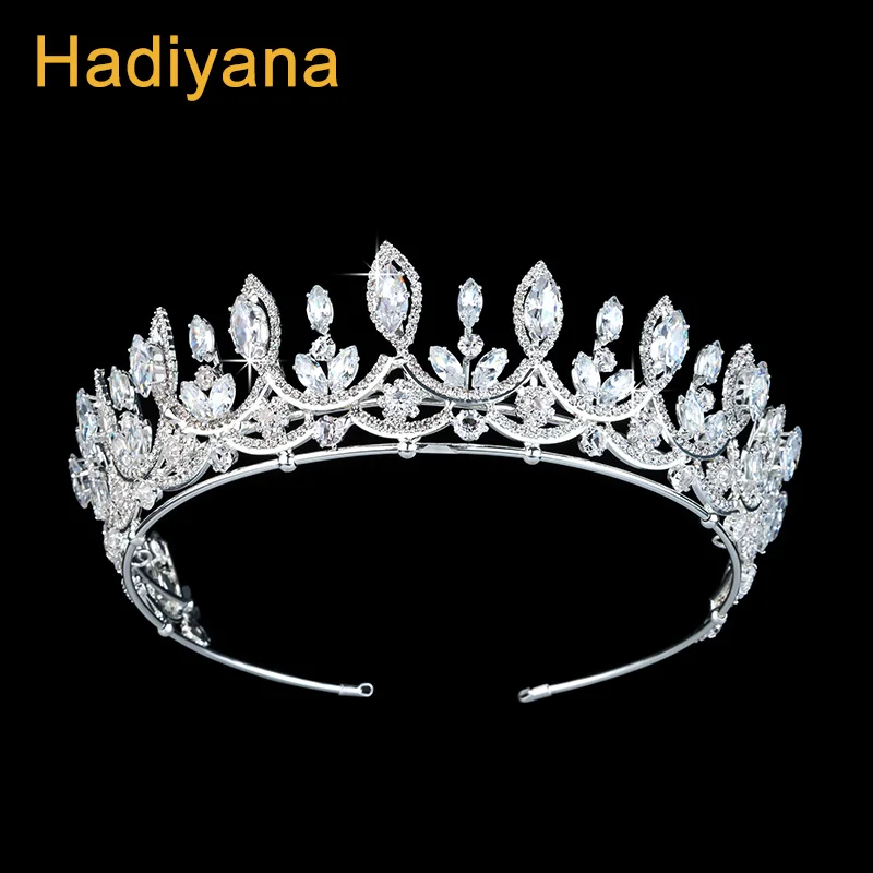 Роскошная сверкающая Корона Hadiyana большие зинконы для невесты аксессуары волос