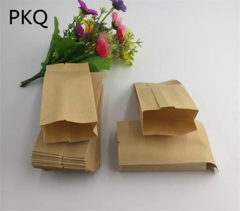 Подарочные пакеты из крафт бумаги 5*11*2 3 см маленькие коричневые для печенья