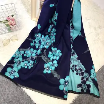 

Winter New Women Shawls Scarf Elegant Flower Artificial Cashmere Jacquard Wrap Pashmina Printed Cape Cachecol Feminino Chal