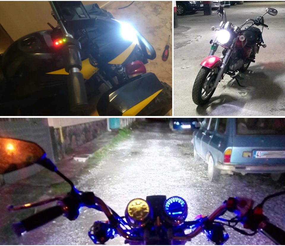 Foxcncar 1Pcs Ba20d LED motorcycle Headlight bulb Fanless Moped ATV 20W 1500LM 12V 9-32V 24V HiLo Lamp Motorbike Head Lamp Mini (3)
