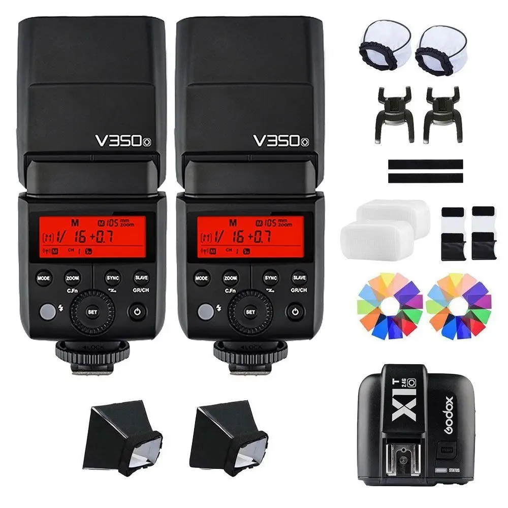 

2X Godox V350O 2.4G TTL HSS Li-ion Battery Camera Speedlite Flash With X1T-O/Xpro-O For Olympus/ Panasonic Camera