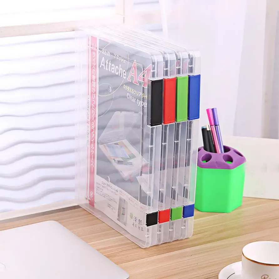 

A4 Transparent Storage Box Clear Plastic Document Paper Filling Case File