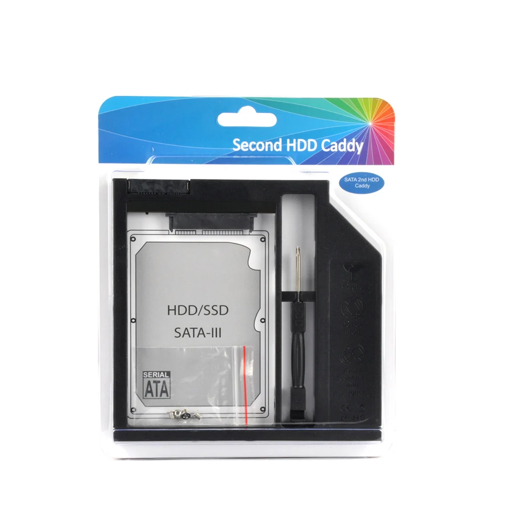 Sunvalley универсальный пластиковый 2nd HDD Caddy жесткий диск Корпус 2,5 "SSD HDD чехол мм для ноутбука 9/9. 5 мм DVD/CD-ROM Оптический отсек