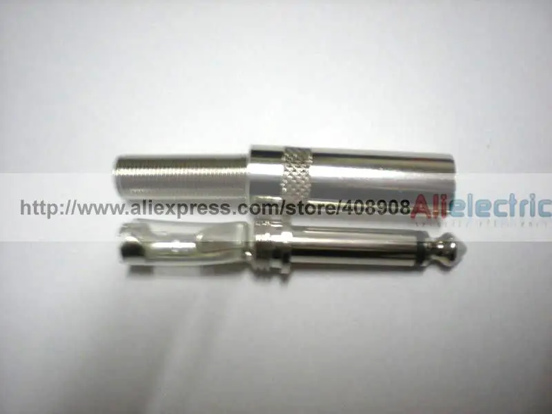

50 Pcs 6.35mm Mono Audio Plug Nickel Plated with Spring