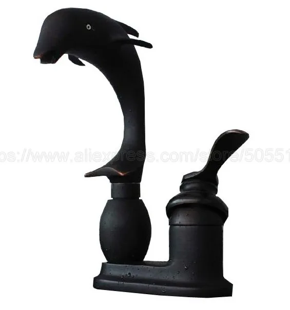 Oil Rubbed Bronze Single Handle Swivel Bathroom Kitchen Sink Faucet Mixer Tap 2 Hole Hot and Cold Water znf032