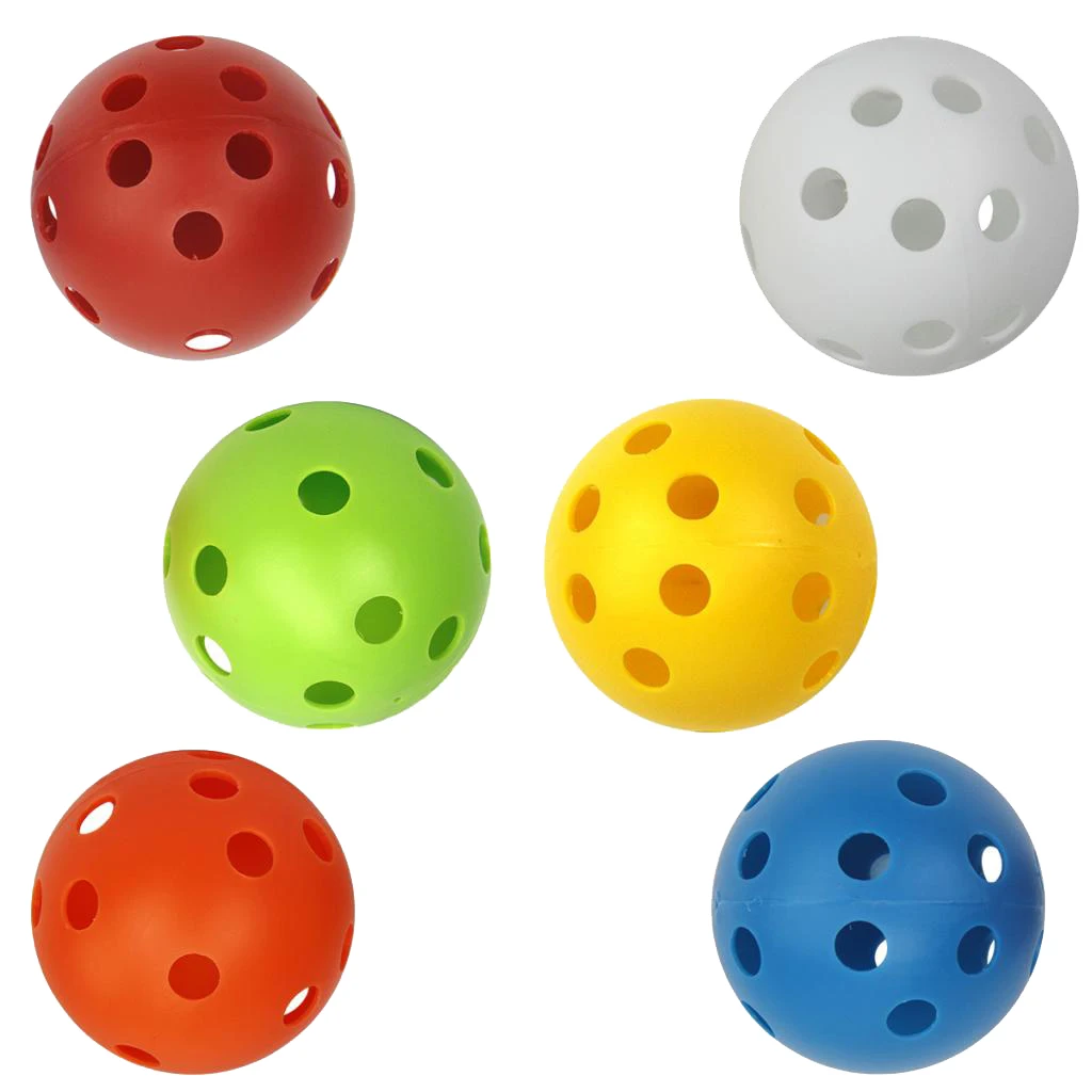 6-Pack Plastic Golf Practice Balls – Airflow Hollow Golf Training Balls for Driving Range/ Swing Practice Home Backyard Use 