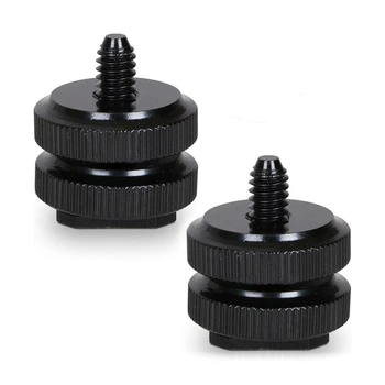 

1/4" Mental Dual Nuts Tripod Mount Screw To Flash Camera Hot Shoe Adapter Flash camera adapter Tripod & Accessories