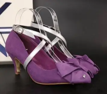Модные Двухслойные замшевые туфли с ремешком на щиколотке для женщин 58 см 22,8 дюйма;