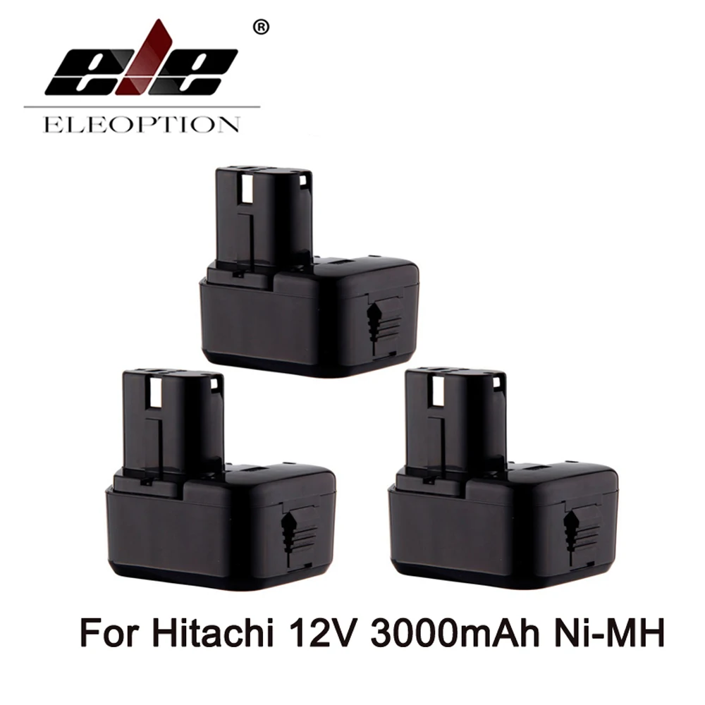 

ELEOPTION 3PCS Cordless Drill Power Tool Replacement Battery for Hitachi EB1214L EB1212S EB1214S Battery 12V Ni-MH 3000mAh