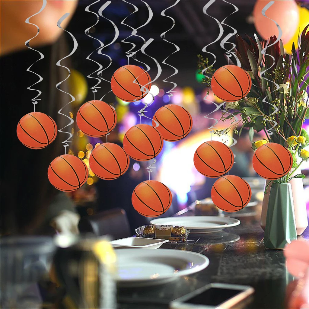 12pcs Basketball Hanging Swirls School Sport Party Celebration Decoration Holiday DIY Party Supplies 12pcs Basketball Hanging Swirls School Sport Party Celebration Decoration Holiday DIY Party Supplies