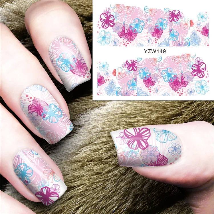 

1pcs Environmental Protection Watermark Stickers, Watercolor, Petal Design, DIY Nail Decorative Stickers. Nail Sticker