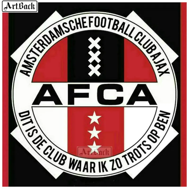 

New Ajax 5d diy diamond painting pattern AFCA full square sticker diamond mosaic dutch football badge 50x50cm