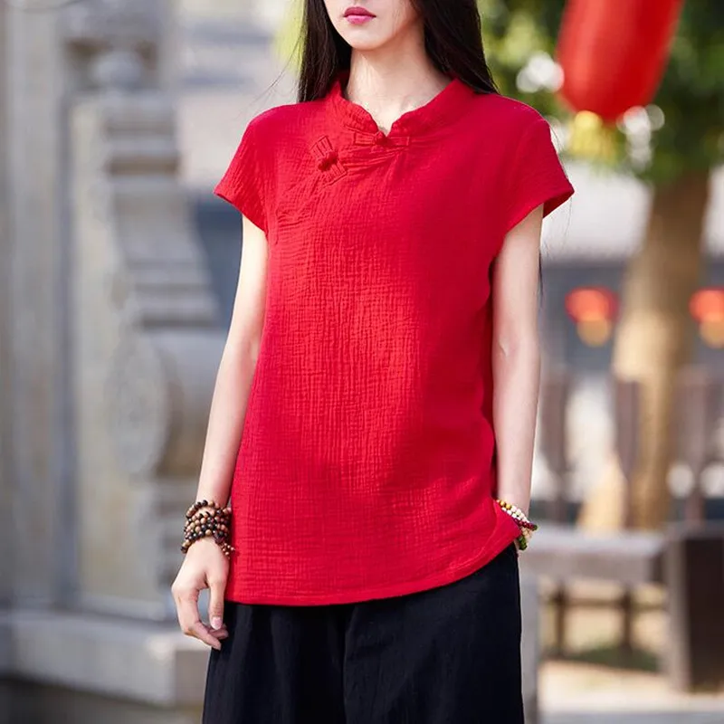 

2019 Women Design Cotton Linen Soft Spring Summer Elegant Solid Color Clothes