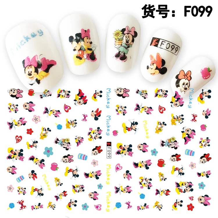 

5sheet 10type Japanese Ultrathin children Cartoon Nail Stickers Designs Gummed 3D Nail Art Stickers Decals Decoration F99-108