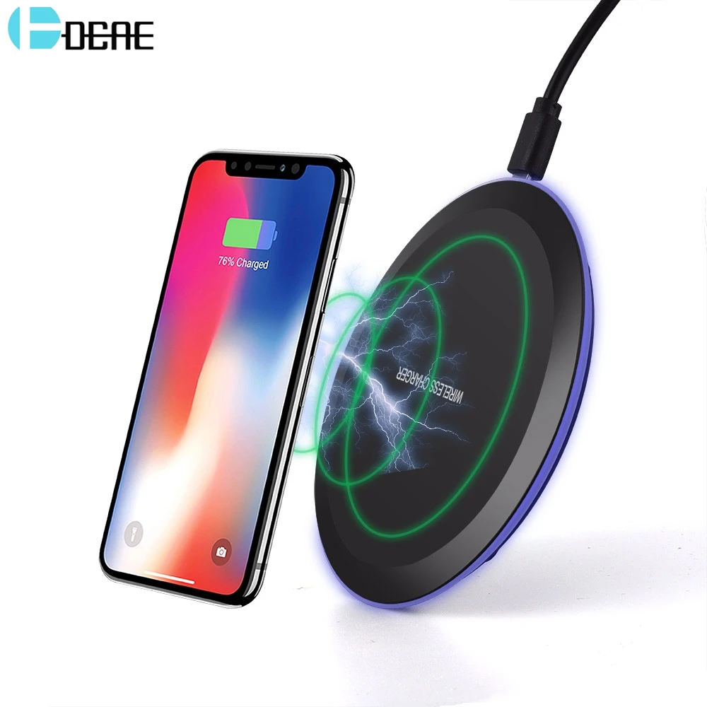 Беспроводное зарядное устройство DCAE Qi тонкая USB-зарядка для iPhone 8 X XS Max XR Samsung S9 S8