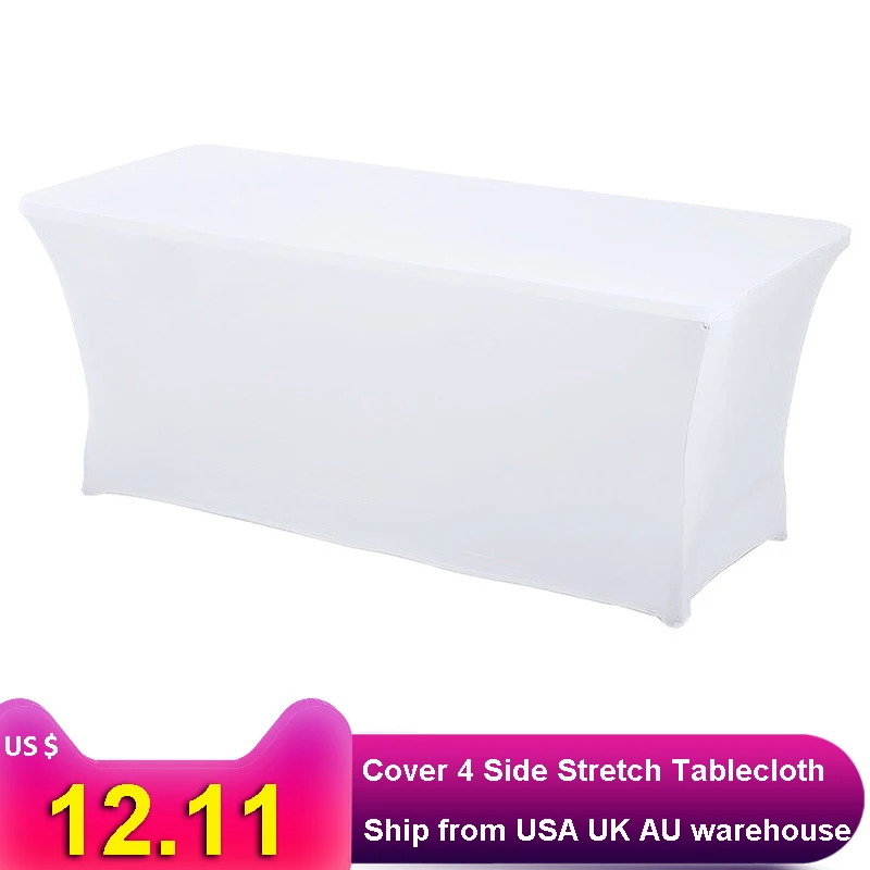 

HAORUI Stretch Tablecloth Rectangular Spandex Lycra Table cover Tight Fit Fitted Tablecloth for Wedding Party Hotel Decoration