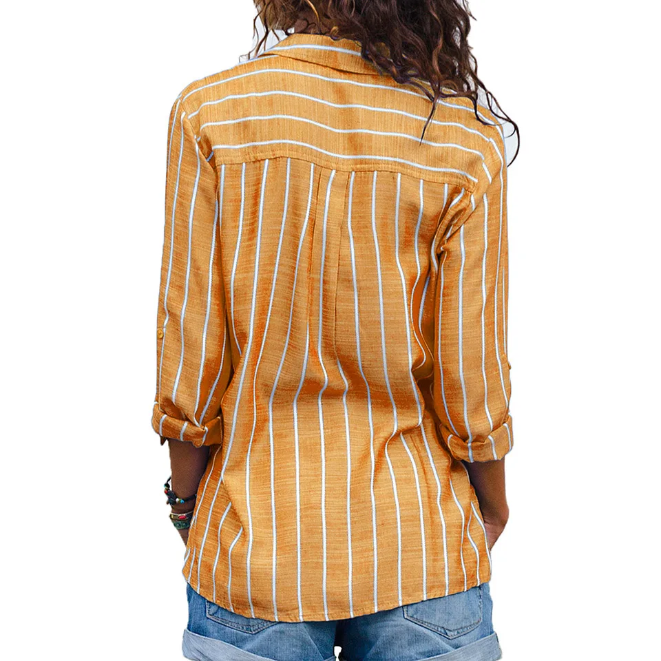 Orange-Striped-Roll-Tab-Sleeve-Button-Shirt-LC251344-14-2