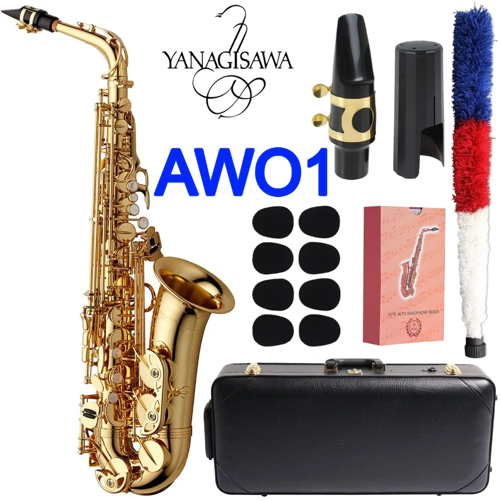 

Yanagisawa Alto Saxophone A-WO1 Gold Lacquer With Case Sax Alto Mouthpiece Ligature Reeds Neck Musical Instrument Accessories