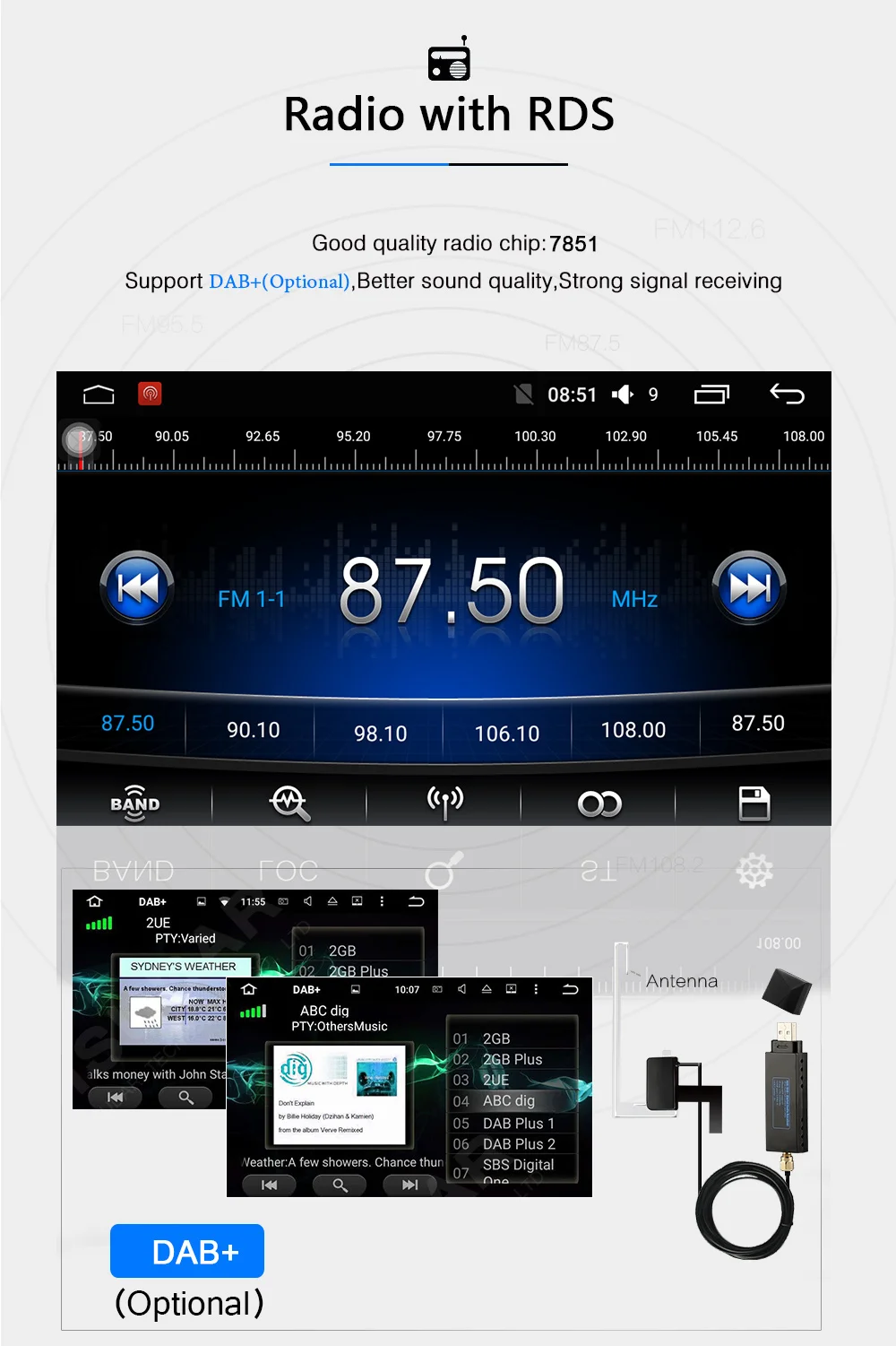 Sale Funrover 7" Universal 2 din Android 8.0 Car dvd multimedia player For Nissan GPS navigation stereo radio audio tape recorder rds 12