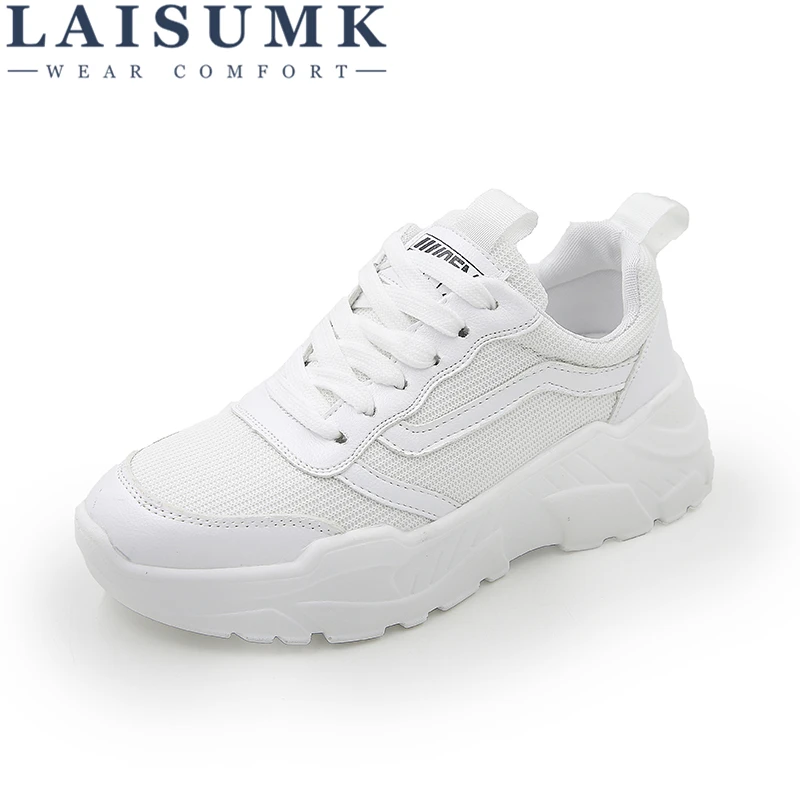 

LAISUMK Women Shoes New Arrivals Fashion Light Breathable Mesh Shoes Females Casual Thick Bottom Strap Versatile Shoe Female