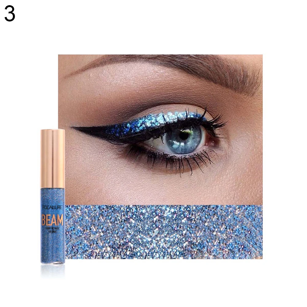 Glitter Eyeliner Brush Waterproof Makeup Long Lasting Shimmer Liquid