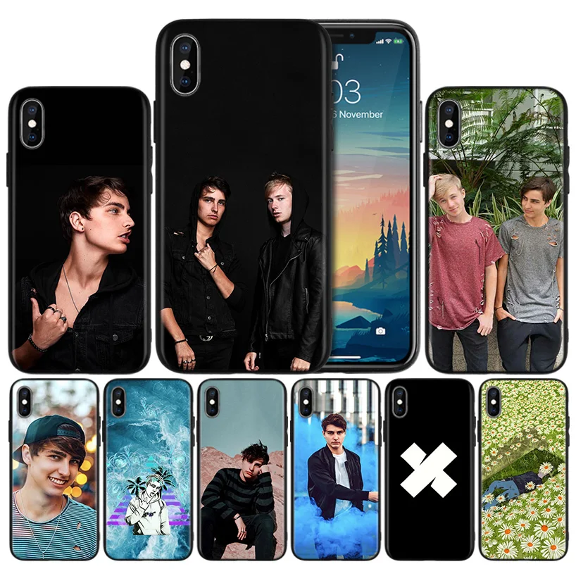 

Sam and Colby Soft TPU Black Silicone Case Cover for iPhone 7 8 XS Max XR X 6 6S 5 5C 5S SE Plus