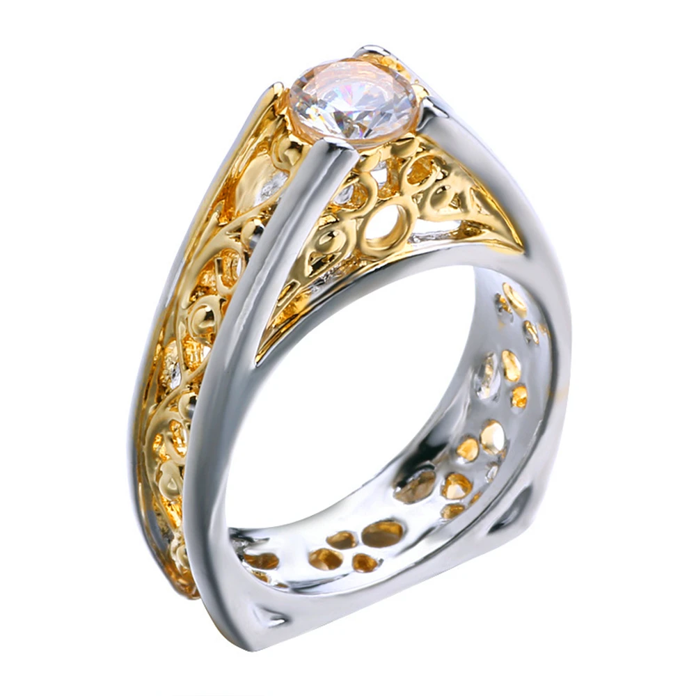 

LOREDANA Ladies' luxe zircon triangle shaped rings with hollow lines are perfect for PROM parties and weddings