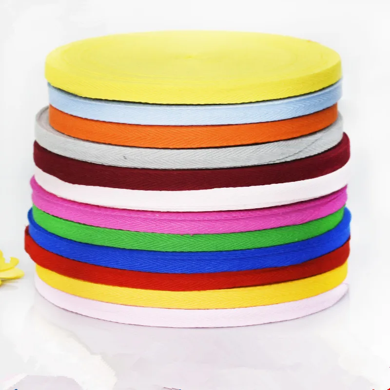50 meter1cm Colorful Cotton Herringbone bing Straps Tapes Bias