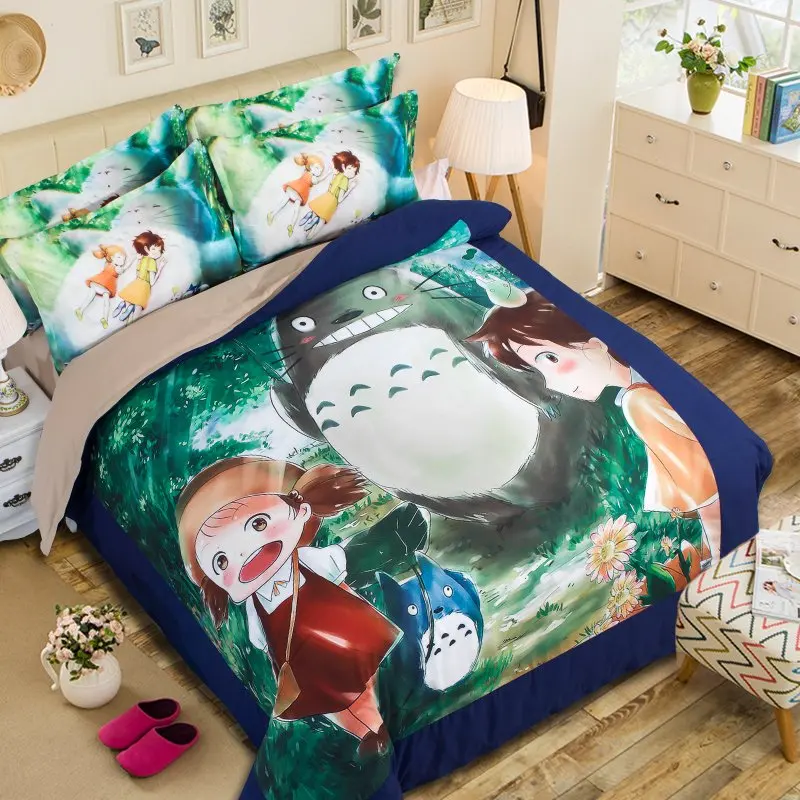 Buy 3D Japanese anime Totoro cartoon kids bedding set