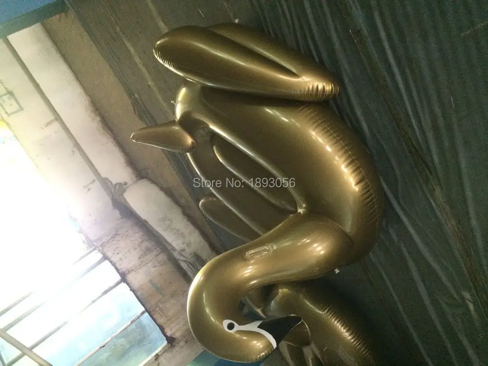 gold swan floating