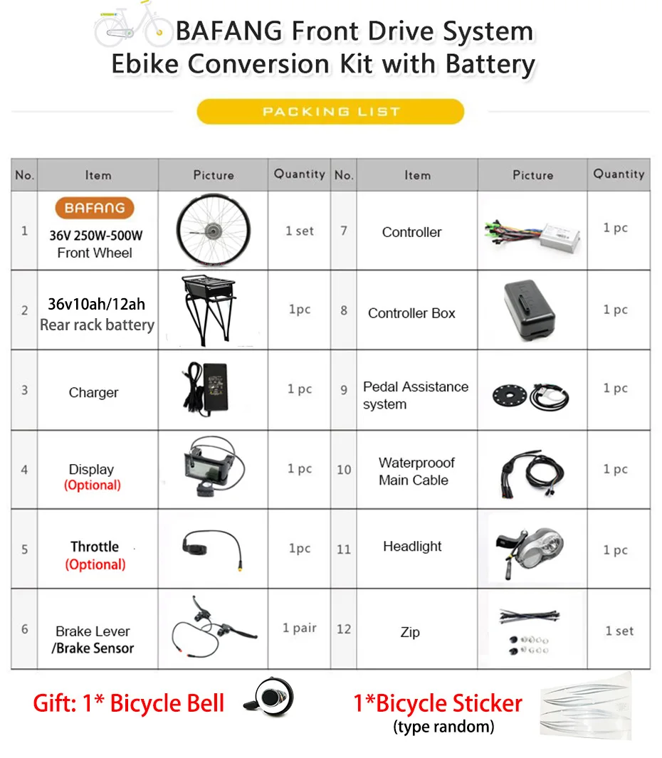 Best BAFANG Electric Bike Kit 36V 250W 350W 500W Motor Wheel With Rear Rack Battery for 26" 700C 28" ebike Electric Motor e bike Kit 5 Best BAFANG Electric Bike Kit 36V 250W 350W 500W Motor Wheel With Rear Rack Battery for 26" 700C 28" ebike Electric Motor e bike Kit 5