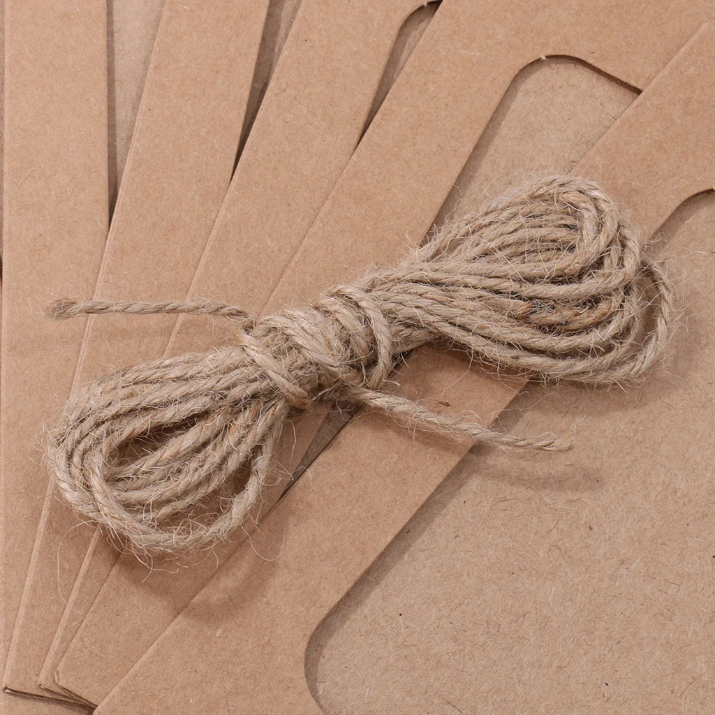 10x Paper Photo Picture Frame Wall Hanging Album With  Rope Clips Khaki Hanging Wall Kraft Paper DIY Project Embellishments