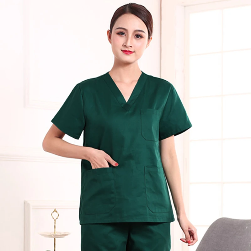 High quality Hospital doctor Nurse Scrub Tops Dentist clinic pharmacy Pet veterinar workwear nurse medical shirts men and women - Цвет: woman-Only tops