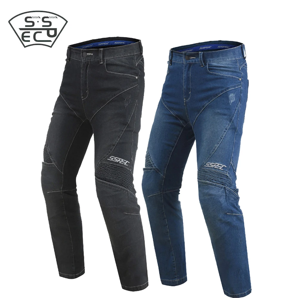 

2018 SSPEC Black Motorcycle Jeans Men Women Motorcycle Pants Motorcycle Trousers Protective Gear Motocross Racing Pantalon Moto
