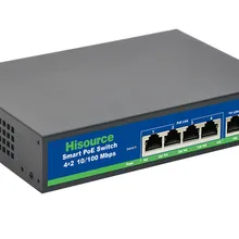 6-портовый коммутатор POE 24 V питания 250 м сетевой коммутатор gigabit переключатель Ethernet