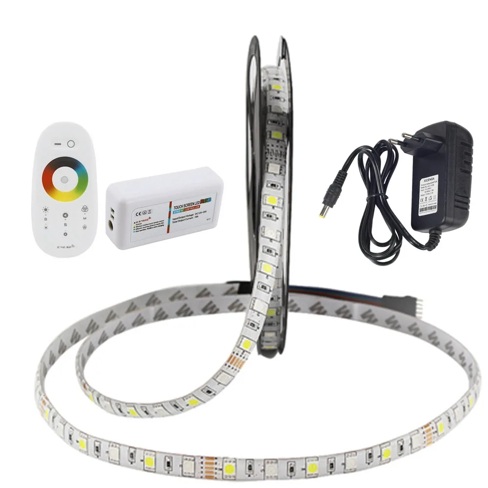 5050 LED Strip RGB / RGBW / RGBWW 5M 300LEDs Neon Tape Light+ 2.4 G Remote Controller+ DC 12V 3A Power Adapter