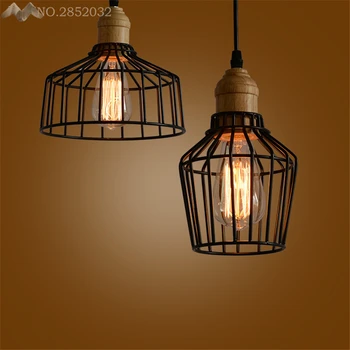 

American Loft Vintage pendant lamp Personality industrial cage Wrought Iron lights nordic lamp bar restaurant lighting fixtures