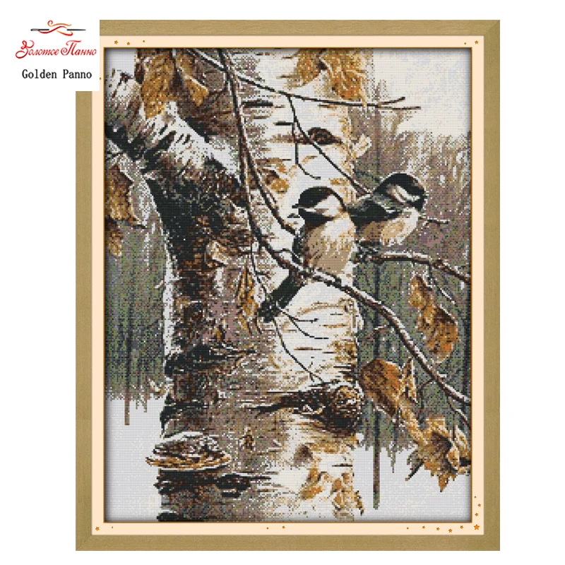 Autumn birds 1 counted cross stitch diy 11ct 14ct cross stitch set
