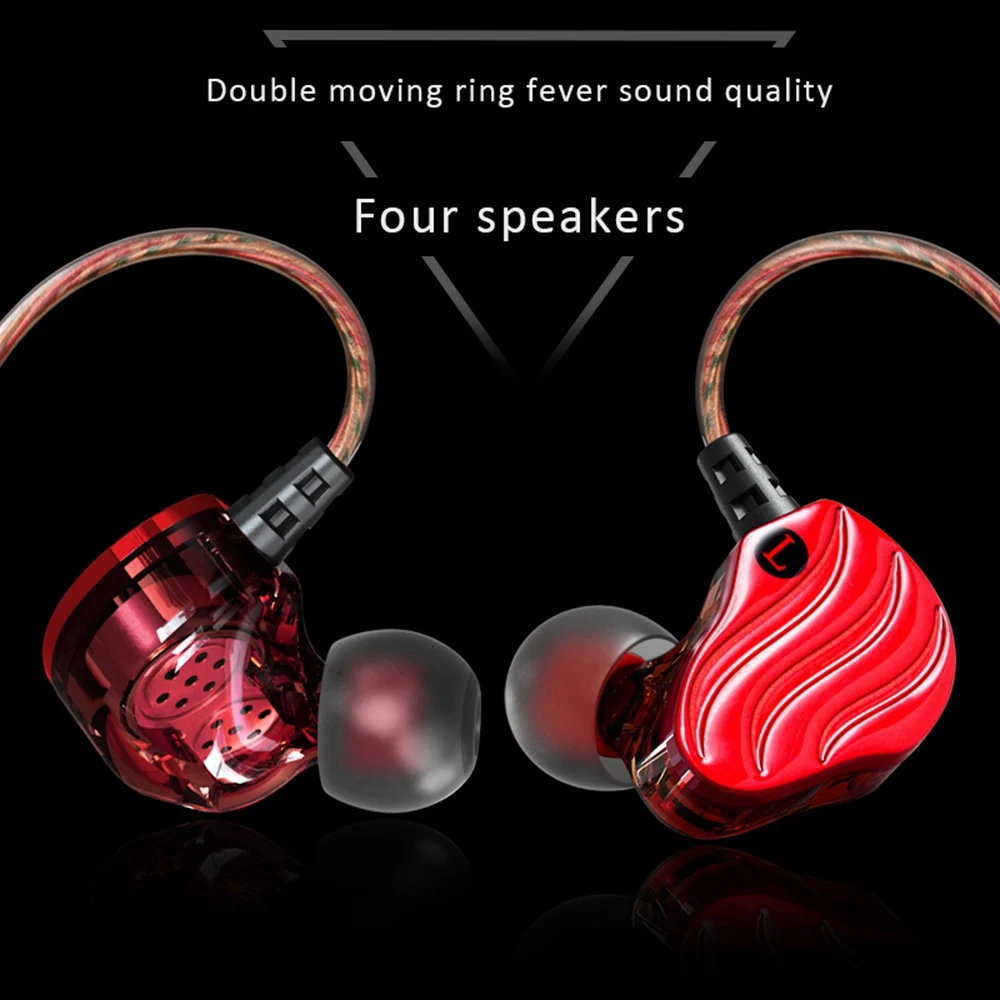 KISSCASE In Ear Wired Earphone Double Unit Drive Stereo Bass Subwoofer Headset DJ MP3 Sports Earphones Gaming Earbuds For iPhone