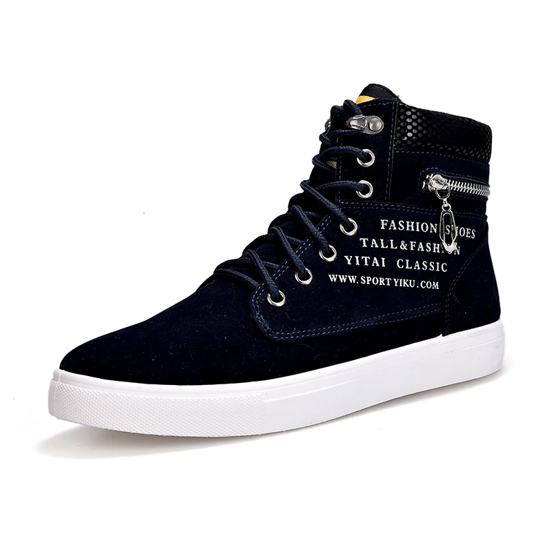 Hot 2020 Spring Autumn Korean Men's High-Top Shoes Students Zip Letters Casual Canvas Mens Wild Fashion Trendy Ankle Boots | Обувь