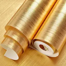 Матовый блестящий золотой фольги Серебряный рулон обоев 10 м
