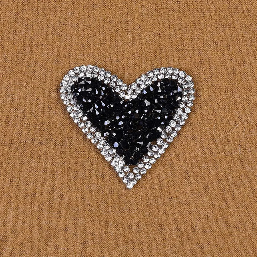 8 Colors Heart Patch Clothes With Rhinestone Washable Patch For Hats Diy Garment Apparel Accessories Patches Bag Sticker01 (5)