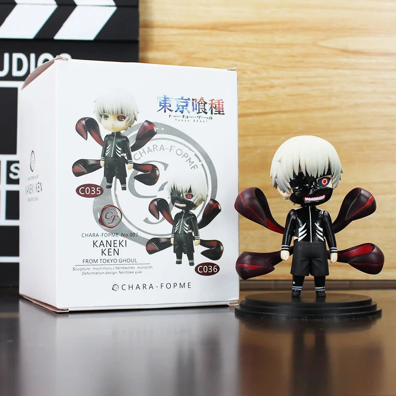 2Pcs/Lot Anime Tokyo Ghoul Kaneki Ken With Mask PVC Figure Dolls Toys Q Version Collection Toy 10cm Great Gift