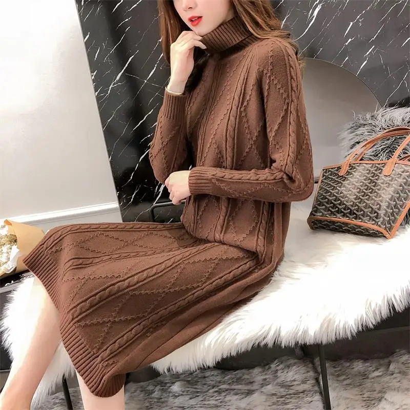 

women's clothing 2019 new arriva women spring autumn winter long style turtleneck knitted sweaters dresses ladies dress