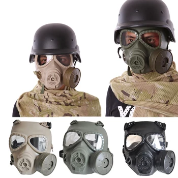

Outdoor Military Equipment Biochemical M04 Tactical Mask Full Face Gas Masks With Fan Respirator Anti-fog Hunting Accessories