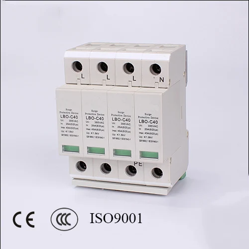 

Arrester Device LBO 4P 20KA~40KA C ~385VAC House Surge Protector protection Protective Low-voltage