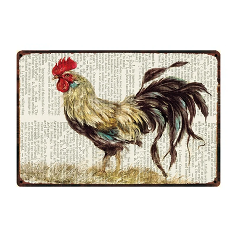 [Kelly66] курица пересечение фермы свежие яйца металлический знак Олово плакат домашний Декор Бар настенная живопись 20*30 см размер Dy76 - Цвет: y-2734