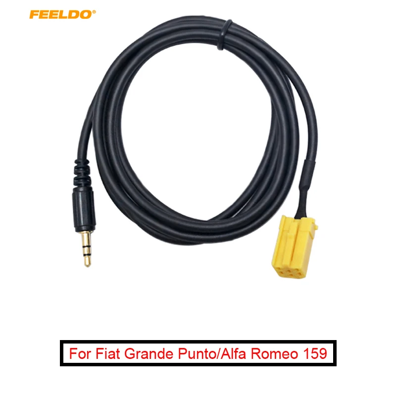 

FEELDO 10Pcs Car Stereo Aux input Cable Adaptor 3.5MM Audio Player Radio Removal Tool For Fiat Grande Punto Alfa 159 #AM4070