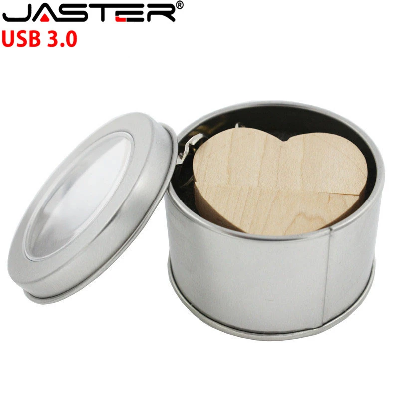 USB флеш накопитель JASTER деревянный в виде сердца 8 64 Гб|USB флэш-накопители| |
