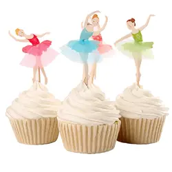 Топперы для торта танцующая девушка бумаги карты Banner Для Cup Cake обертка для выпечки Кубок день рождения чаепитие Свадебные украшения Baby Shower